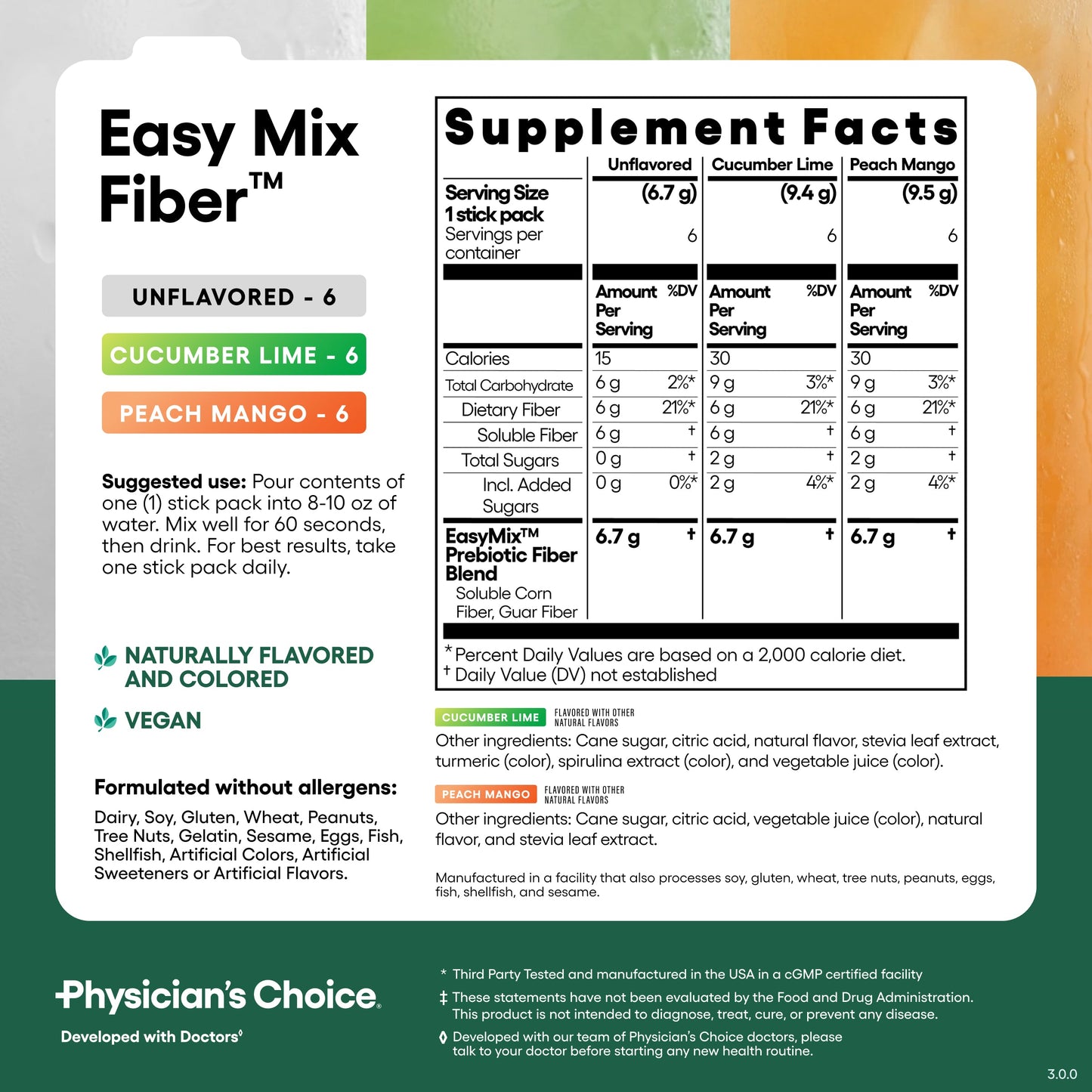 Easy Mix Fiber Stick Packs