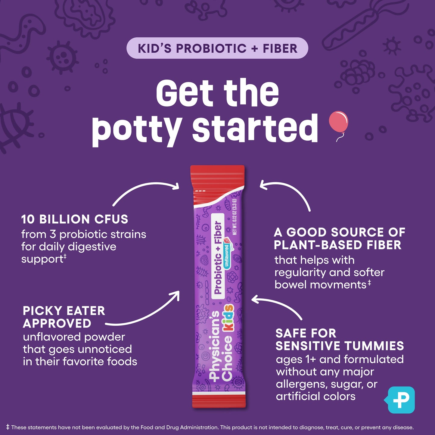 Kids Probiotic + Prebiotic Fiber Packets  - Unflavored